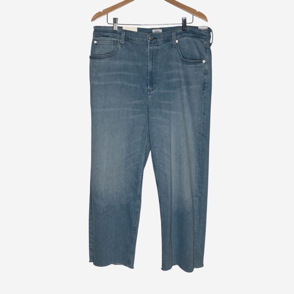 NWT Citizens of Humanity Palma High Rise Straight Leg Jeans Lisbon 34 Raw Hem - Picture 4 of 16